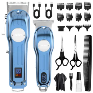 Sejoy Rechargeable Hair Clipper Combo Professional Electric Hair Trimmer Set Cordless Haircut Machine Kits for Barber