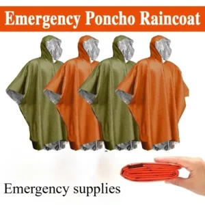 Emergency Waterproof Raincoat Aluminum Film Disposable Poncho Warm Thermal Rainwear Blankets Survival Tools Camping Equipment