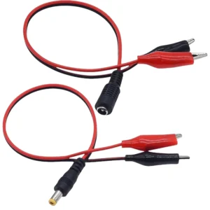 1PCS 2 Alligator clip to 1 Male or Female DC Power Plug Connector Adapter 25CM Wire DC 5.5*2.1mm Clips Crocodile Test Leads