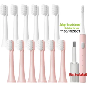 6/12Pcs Replacement Brush Heads For MIJIA T100 Mes603 Electric Toothbrush Vacuum DuPont Soft Bristle Suitable Nozzles