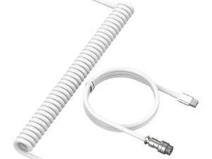 Coiled Keyboard Cable Type C To USB-A Mechanical Keyboard Cable Detachable Metal Aviator Double Sleeved Wire For Gaming Keyboard
