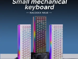 Ajazz NK68 Mechanical Gaming Keyboard full keys Hot-swappable LED strip 68 keycaps wired connection red switches