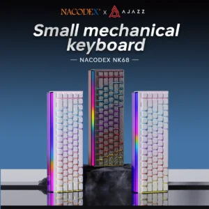 Ajazz NK68 Mechanical Gaming Keyboard full keys Hot-swappable LED strip 68 keycaps wired connection red switches