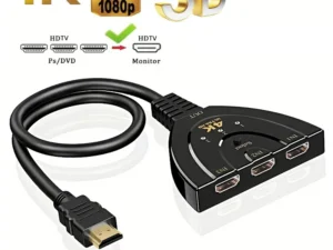 4K*2K 3 Port HDTV-compatible Switch 4K 3D VIdeo Switcher KVM Splitter 3 Input 1 Output Port Hub for Xbox PS4 DVD PC Laptop TV