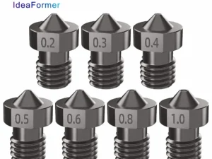 V6 Nozzle Hardened Steel 0.2/0.4/0.6/0.8/1mm 1.75mm Filament M6 3D Printer Nozzle For Ender 3 Hotend Titan Extruder Prusa I3 MK3
