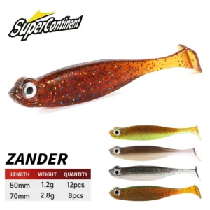 Supercontinent Shad T-tail Fishing Lures 5cm/7cm Fishing Soft Baits Silicone Artificial Swim Plastic Lure Wobblers