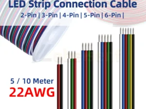 5/10M 22AWG 2-6Pin LED Strip Extension Wire Cord Color Cable For 3528 5050 RGB RGBW CCT DIY Cabinet LED Light Strip Accessories