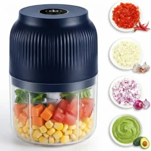 Electric Garlic Chopper, Mini Portable Veggie Chopper, 250ML Garlic Grinder Masher Onion Grinder, Blender to Vegetable, Wireless Food Processor for Ginger, Chili, Fruit, Meat, etc