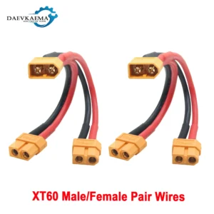 1-10pcs XT60 Parallel Battery Connector Male/Female Cable Dual Extension Y Splitter 14AWG Silicone Wire for RC Battery Motor