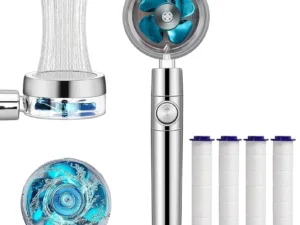 360 Degrees Rotation Turbo Fan Shower Head High Pressure Water Saving Spray Adjustable Showerhead Filters Bathroom Accessories