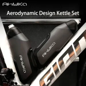 AhyKa Aerodynamic Bike Water Bottle Set 600ml Lightweight Road Bike Frame Down Tube Riding Water Bottle Squeeze to Drink Design