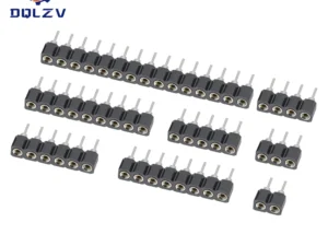 2.54MM Pitch Single Row Female SMD Straight Needle Round Hole Pin Header Copper Foot 1*2p 3p 4p 5p 6p 7p 8p 10p 40pin Connector