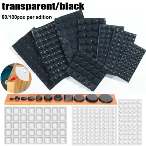 1 pcs Silicone Cushion Mat Self Adhesive Pad Black/Clear Rubber Feet Cabinet Plug Bumper Pad Adhesive Cushion Cabinet Door Mat