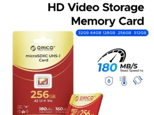 ORICO 64GB microSDXC UHS-I Memory Card, 180MB/s, 4K UHD Recoding, U3, Class10, V30, A1, Micro SD for Action Camera, Dash Cam