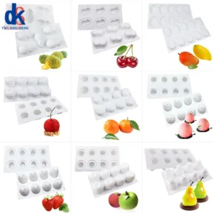1pcs Pineapple Pear Peach Fruit Series Cake Silicone Mold Mango Orange Baking Mousse Mould Strawberry French Dessert Mousse Mold