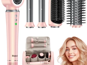 High Speed 5 in 1 Hair Dryer Hot Air Comb Set,Hair Brush Curling Iron Hair Straightener Styling Tool For Blow Dryer Gift Box