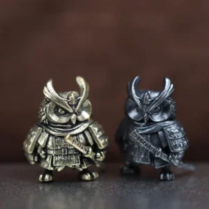 Owl Samurai Brass Knife Beads Warrior EDC DIY Paracord Woven Bracelets Lanyard Pendants Accessories Outdoor Tool Hangings Charms