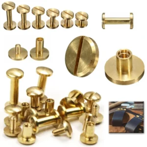 10/20/30 Pcs Solids Brass Binding Screws Chicago Rivet Leather Craft Fasteners for Photo Album Belt Wallet Making