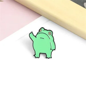 Cute Funny Vertical Middle Finger Frog Alloy Brooch Creative Cartoon Animal Badge Personality All-match Clothing Accessories