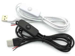 1.5M USB Connector Cable Extension 2 Pin Power Supply Wire On/Off Switch Electrical 5V Wire Black/White For LED Lighting DIY