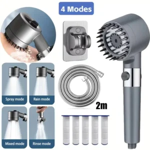 Four Modes Shower Filter Head Massage Showerhead Replete for Shower Knobs Bathroom Accessories Heads Showers Parts Fixture Home
