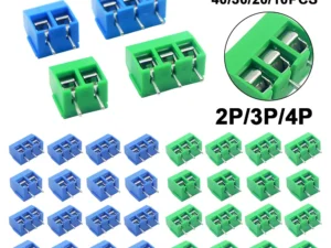 10/50PCS PCB Terminal Block Connector Pitch 5.0mm KF301 Straight Pin 2P 3P Screw PCB Terminal Blocks Connector Assortment Kit