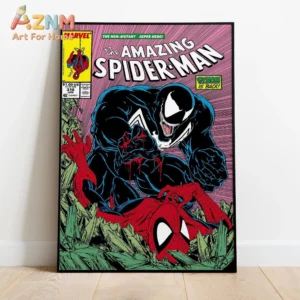 Spider Man Comic Book Covers Poster, Comics Print, Wall Art, Gift for Animation Fans