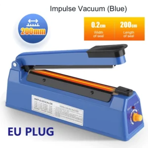 Impulse Sealer Machine Kitchen Food Plastic Manual Sealing 200mm Length Food Vacuum Storage Household 220V Heat Plastic Bag Seal