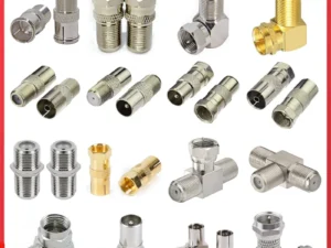 F Type to TV IEC 90 Degree Male Plug Female Jack RF Coaxial Adapter Splitter Gold Plated Connector for Cable TV Satellite TV DVR