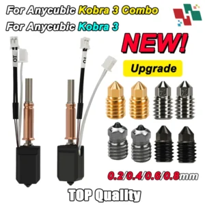 For Anycubic Kobra 3 V2 Hotend Kit New Upgrade Hotend For Anycubic kobra 3 ceramic hotend 3D Printer Brass Hardened steel nozzle