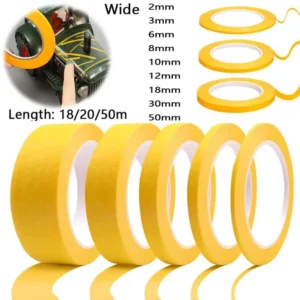 1Rolls 18-50m Model Masking Tape DIY Yellow Masking Tape Width 2/3/6/8/10/12/18/30/50mm