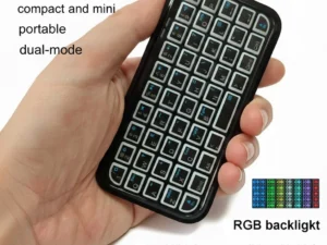Mini Rechargeable Type-C Dual-Mode (Bluetooth + Wired) RGB Backlight Keyboard Pocket Portable 49 Keys for Tablets Smartphones