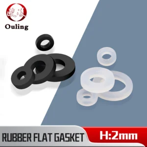 H2mm Flat Gasket M2-M42 Nitrile Silicone Fluorine Rubber NBR VMQ FKM Wear-Resistant Shock-Absorbing Waterproof Sealing Gasket