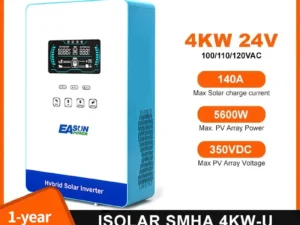 EASUN POWER 4000W Hybrid Inverter 110V Inversores 24V 140A MPPT Solar Charger Inverter Pure Sine Wave Inverter 6.25 Inch LCD
