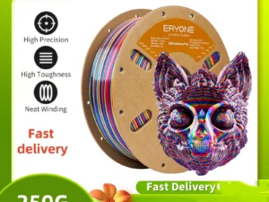 ERYONE 250G PLA Silk Twist Rainbow Premium Shiny Filament 3D Print,Multicolor,250g pla silk twist rainbow filament,250G/Spool