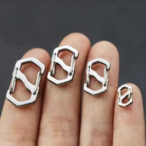 10PCS Backpack Buckle Stainless Steel S Type Carabiner With Lock Mini Outdoor Backpacks Luggage Hook Anti-Theft Key-Lock Tool