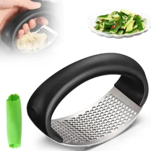Garlic Press and Mincer, Heavy Duty Stainless Steel with Soft Handle, Effortless Garlic Crusher for Minced Garlic and Paste
