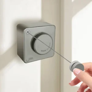 1 Pcs Indoor Retractable Clothesline Non Sagging Outdoor Clothesline Wall Mounted Stainless Steel Rope 15.1 Feet Gray