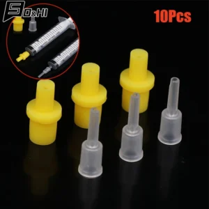 10Pcs Yellow Syringe silicone soft pumping air hollow joint part rubber connector ciss inkjet cartridge cleaning tool