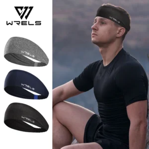 WRELS 1/2/3Pcs Sweatband Sports Headband for Men Women Moisture Wicking Workout Headband Sweat Band Non Slip Elastic Hairband