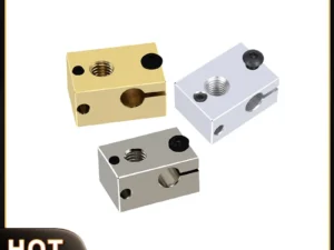 High Quality V6 Heater Block Plated Copper Brass PT100 3D Printer Parts Heat Block For Upgrade E3D V6 Hotend DDB Titan Extruder