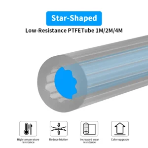 Toaiot Star Shaped Japanese Material PTFE Tube 4mm OD Teflonto Ultra-Smooth Flow DIY 3D Printer For Bambu Lab AMS Creality Voron