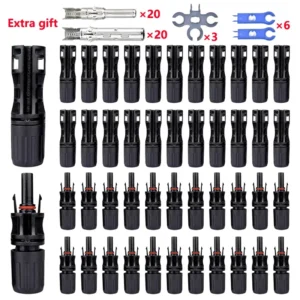 400/200/100/40/20/10 Pcs Photovoltaic Solar Connector Kit 1000V 30A Panel Solar Connectors for PV/MC Cable 2.5/4/6mm2