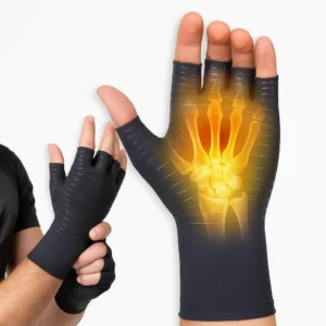 1Pair Copper Arthritis Gloves for Hand Pain Relief, Rheumatoid Osteoarthritis, Swelling, Carpal Tunnel, Compression Gloves