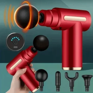 1pc Powerful Cordless Massage Gun with LED Display - Deep Tissue Muscle Relaxer, 4 Interchangeable Heads, 1200mAh Lithium Batter