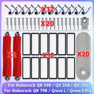 Fit For (Roborock QR 798/ QR 598/ QV 35A/ QV 35S/ Qrevo L/ Qrevo S Pro) Parts Main Side Brush Filter Mop Cloth Dust Bag