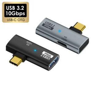 10Gbps Data 100W PD Charge USB 3.1 Gen 2 Phone Laptop Aluminum OTG Hub Adapter 1 in 2 out Converter for 15 Pro/Max Macbook