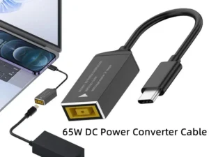 65W USB C Fast Charging Cable for Lenovo Laptop Charger DC Jack Square Plug To Type-C PD Adapter Converter for Tablet Notebook