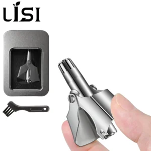 LISI Manual Nose Hair Trimmer for Men and Women 360° Rotating Trimmer Washable Stainless Steel Portable Ear Hair Remover