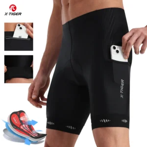 X-TIGER Men Cycling Shorts with Back Pocket 5D Gel Padded Bike Shorts for Men Mountain Road Biking Riding Half Pants Tights